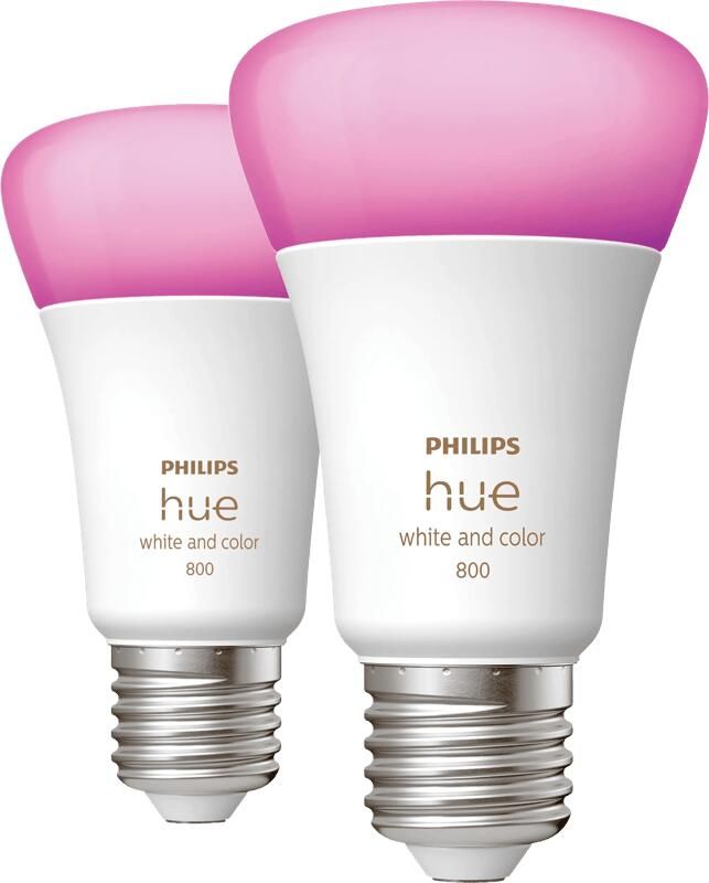 Philips Hue Slimme Ledlamp E27 6 5w Wit En Gekleurd Licht 2 Stuks