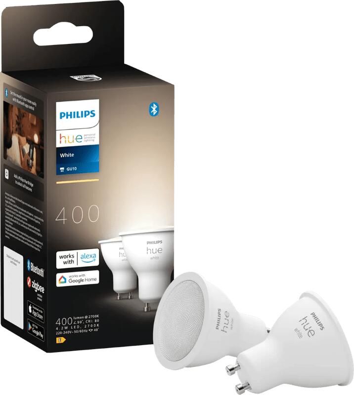 Philips Hue Smart Ledspot White 400lm Gu10 4.2w 2 Stuks