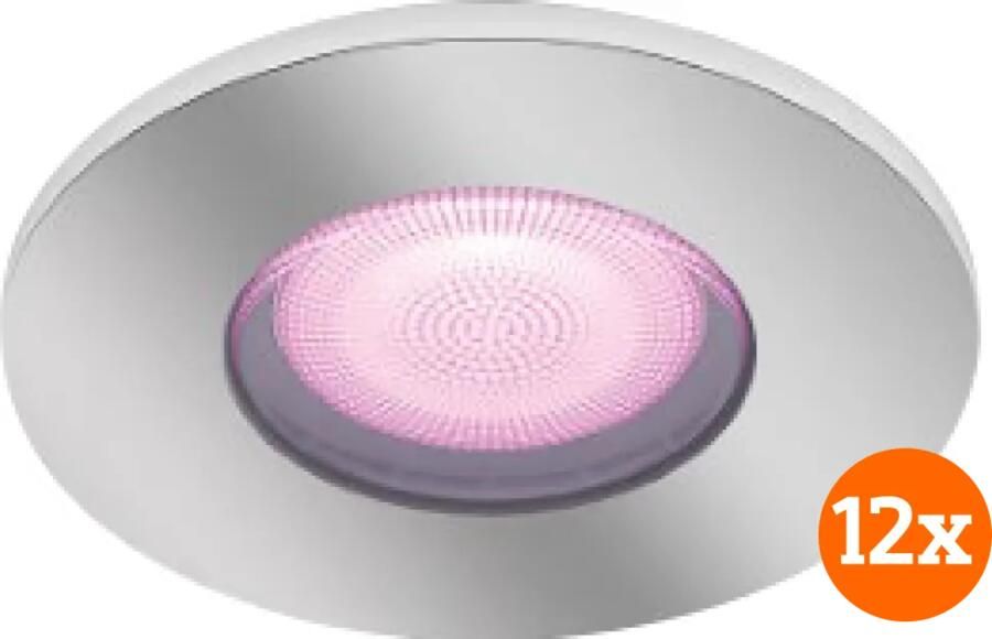Philips Hue Xamento badkamer inbouwspot White and Color Chroom Rond 12-pack