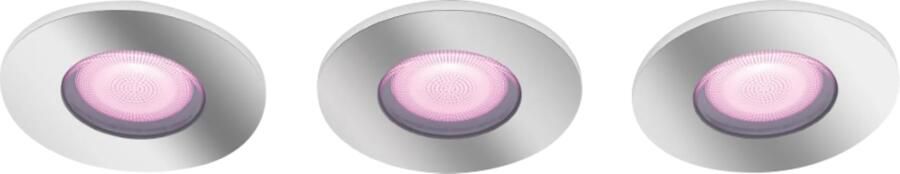 Philips Hue Xamento badkamerinbouwspot wit en gekleurd wit 3-pack chroom rond
