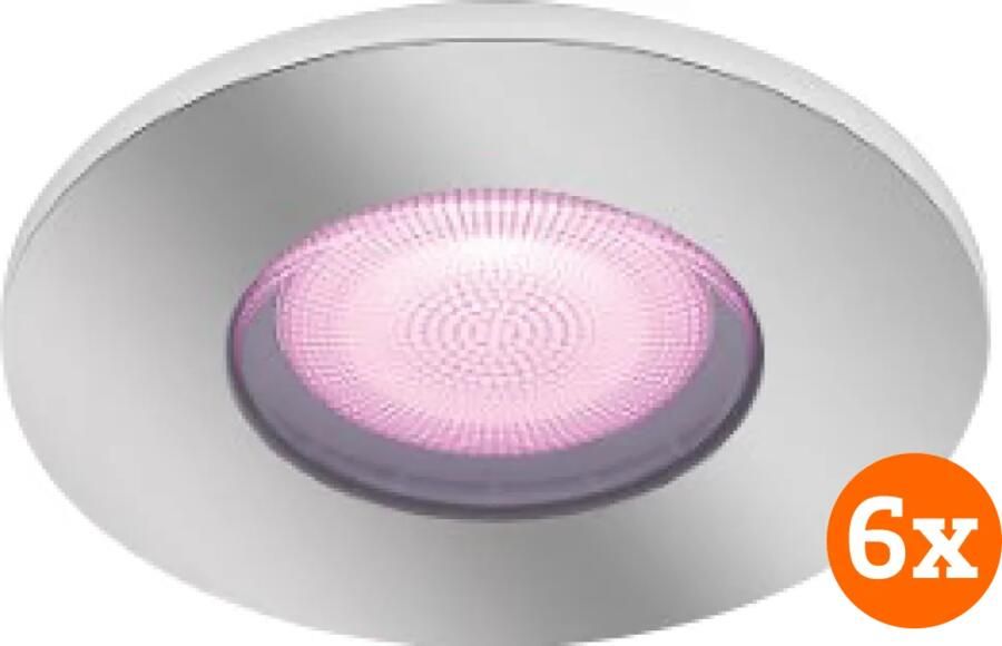 Philips Hue Xamento badkamer inbouwspot White and Color Chroom Rond 6-pack