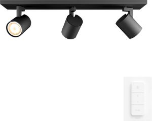 Philips Hue Runner opbouwspot warm tot koelwit licht 3-spots zwart 1 dimmer switch