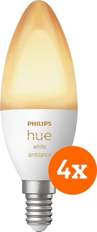 Philips Hue White Ambiance E14 4-Pack