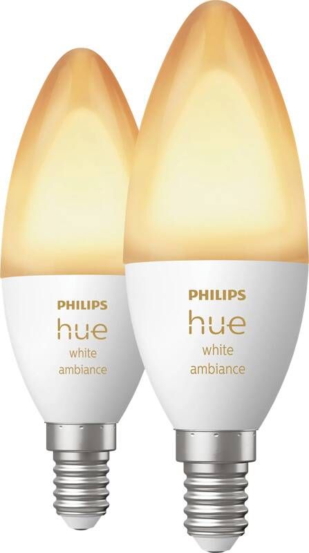 Philips Hue KAARSLAMP E14 2-pack WARM TOT KOELWIT LICHT