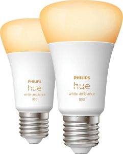 Philips Hue White Ambiance E27 Slimme Led-lampen Bluetooth Compatibel Pak Van 2