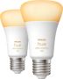 Philips Hue White Ambiance E27 slimme LED-lampen Bluetooth compatibel Pak van 2 - Thumbnail 1