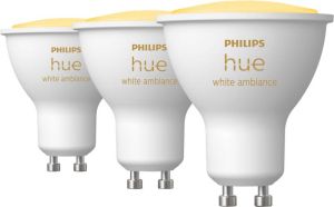 Philips Hue Slimme Lichtbron GU10 Spot warm tot koelwit licht 3-pack Bluetooth
