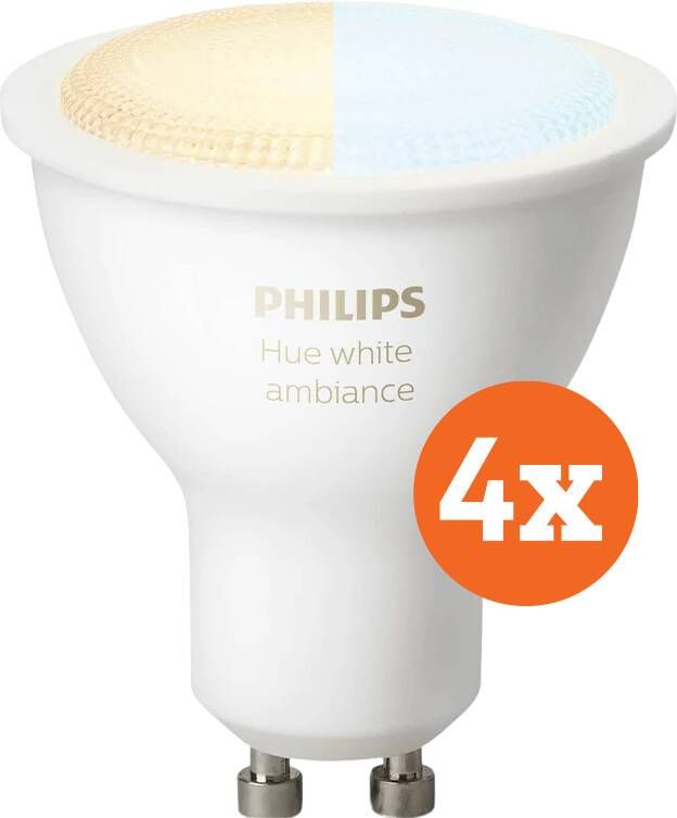 Philips Hue White Ambiance GU10 4-pack