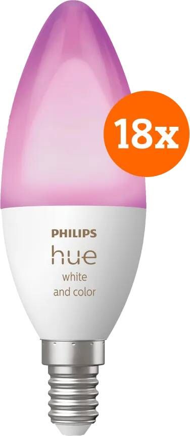 Philips Hue Kaarslicht White and Color E14 18-Pack