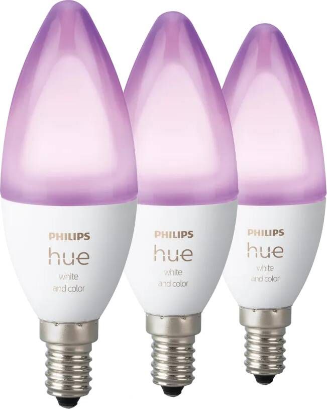 Philips Hue Kaarslamp White and Color E14 3-pack