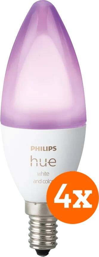 Philips Hue Kaarslamp White and Color E14 4-Pack