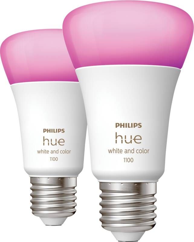 Philips Hue Standaardlamp A60 E27 2-pack wit en gekleurd licht