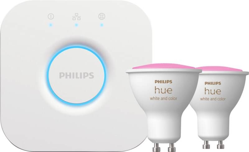 Philips Hue White and Color GU10 Duo pack + Hue Bridge