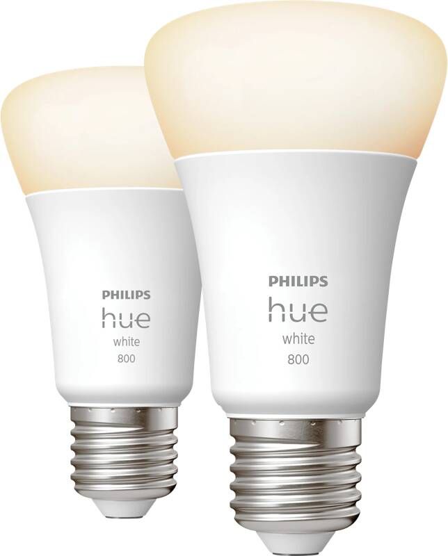 Philips Hue White Smart LED-lampen E27 Bluetooth-compatibel pak van 2