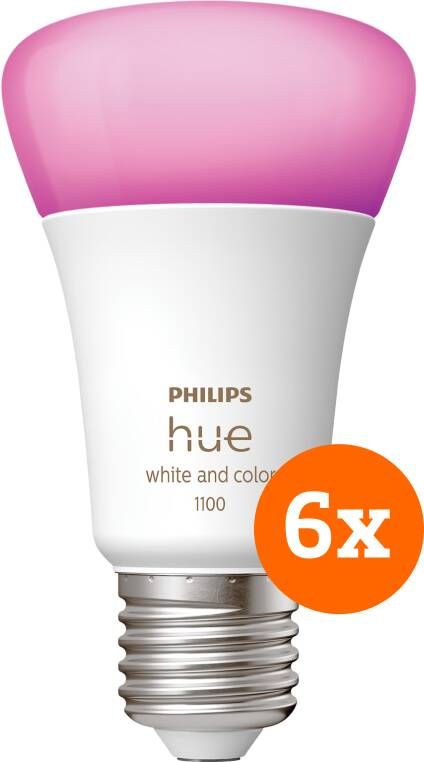 Philips Hue White & Color E27 1100lm 6-pack