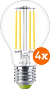Philips LED Filament lamp 2 3W E27 koel wit licht 4-pack