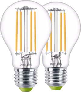 Philips LED Filament lamp 2 3W E27 warm wit licht 2-pack