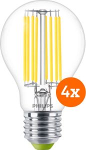 Philips LED Filament lamp 4W E27 warm wit licht 4-pack