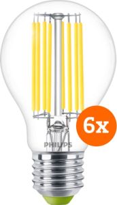 Philips LED Filament lamp 4W E27 warm wit licht 6 pack