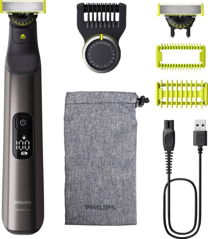 Philips OneBlade Pro 360 Face + Body – Zilver Trimmer scheerapparaat en styler in 1 Inclusief opbergzakje QP6552 30