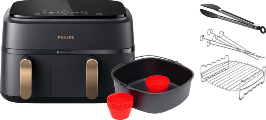 Philips 3000 series Dual Basket NA352 00 + Dubbellaagse kookset + Bakmeesterset