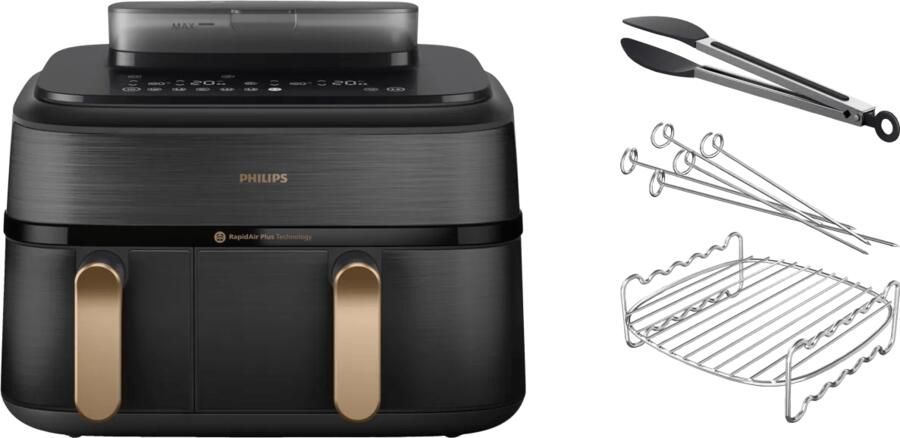 Philips 5000 Series Dual Basket NA552 00 + Dubbellaagse kookset