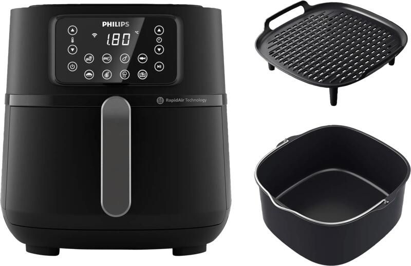Philips Airfryer Connected 5000 Series HD9285 93 7 2 liter (XXL) Heteluchtfriteuse RapidAir Quickclean Met bakvorm & grillplaat
