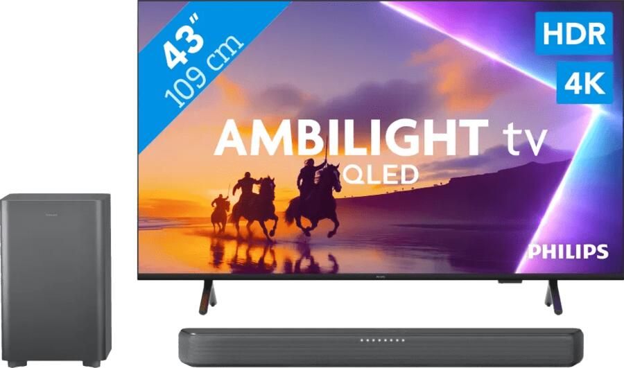 Philips Ambilight 43'' PUS8500 QLED 4K (2025) + TAB5309