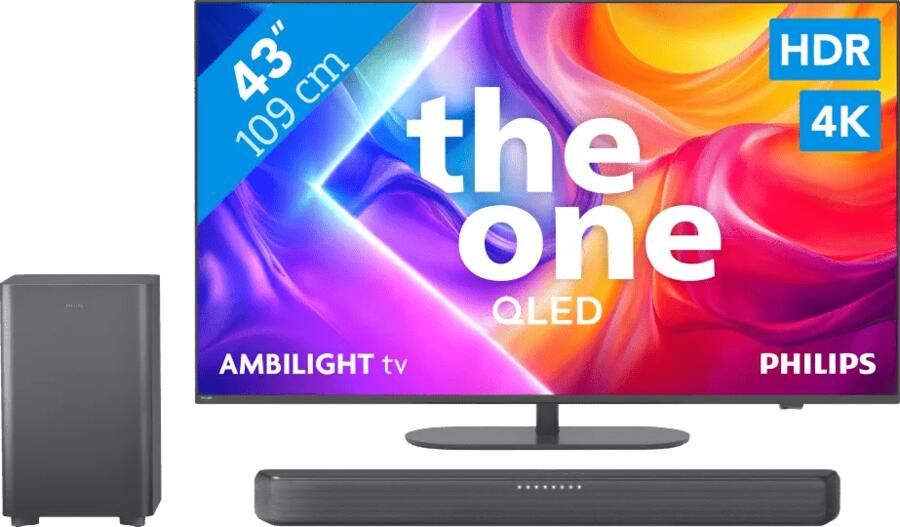 Philips Ambilight 43'' PUS9000 QLED 4K (2025) + TAB5309