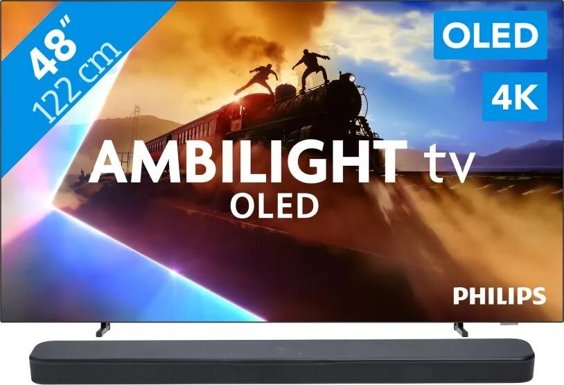 Philips Ambilight 48'' OLED760 4K (2025) + JBL Bar 300 M2 Zwart