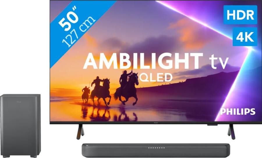 Philips Ambilight 50'' PUS8500 QLED 4K (2025) + TAB5309