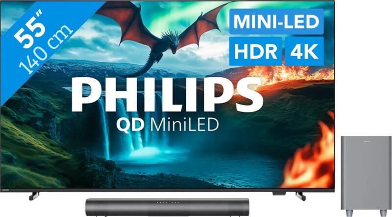 Philips Ambilight 55'' MLED810 4K (2025) + TAB6100