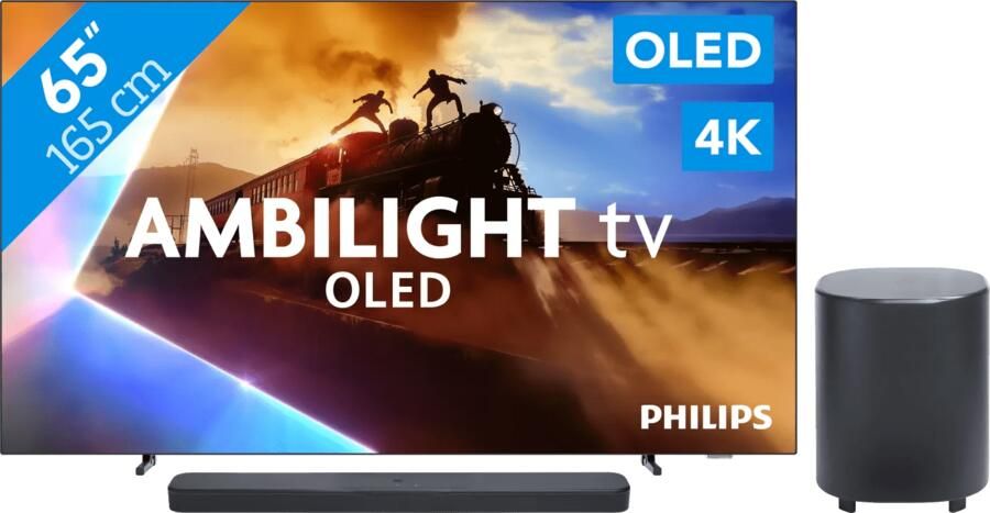 Philips Ambilight 65'' OLED760 4K (2025) + JBL Bar 500 MK2 Zwart