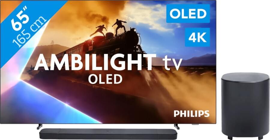 Philips Ambilight 65'' OLED760 4K (2025) + JBL Bar 800 MK2 Zwart