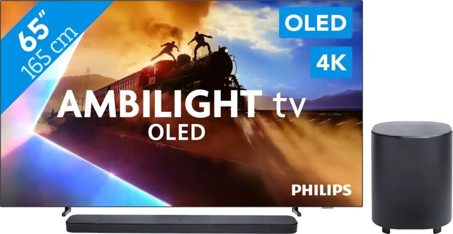Philips Ambilight 65'' OLED760 4K (2025) + JBL Bar 800 M2 Zwart