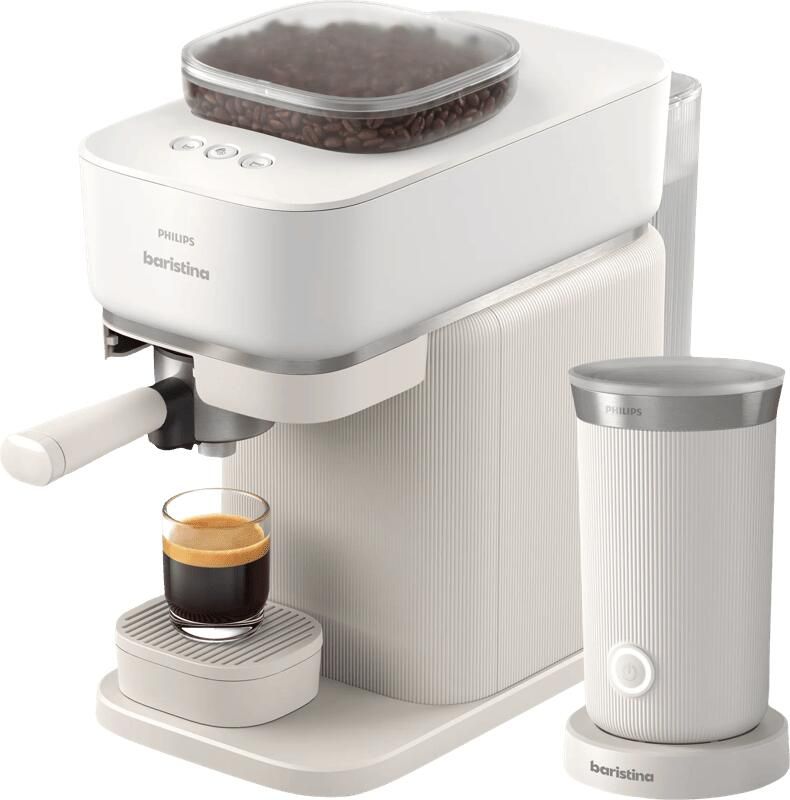 Philips Baristina BAR308 00 Wit + Melkopschuimer