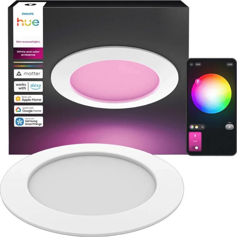 Philips Hue Inbouwspot Slim White and Color 170mm Wit