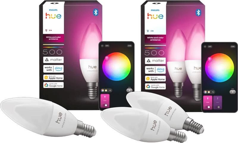 Philips Hue Kaarslamp White and Color E14 3-Pack