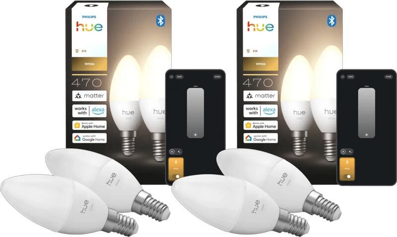 Philips Hue Kaarslamp White E14 4-Pack
