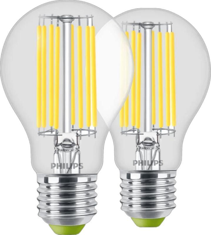 Philips LED Filament lamp 4W E27 warm wit licht 2-pack