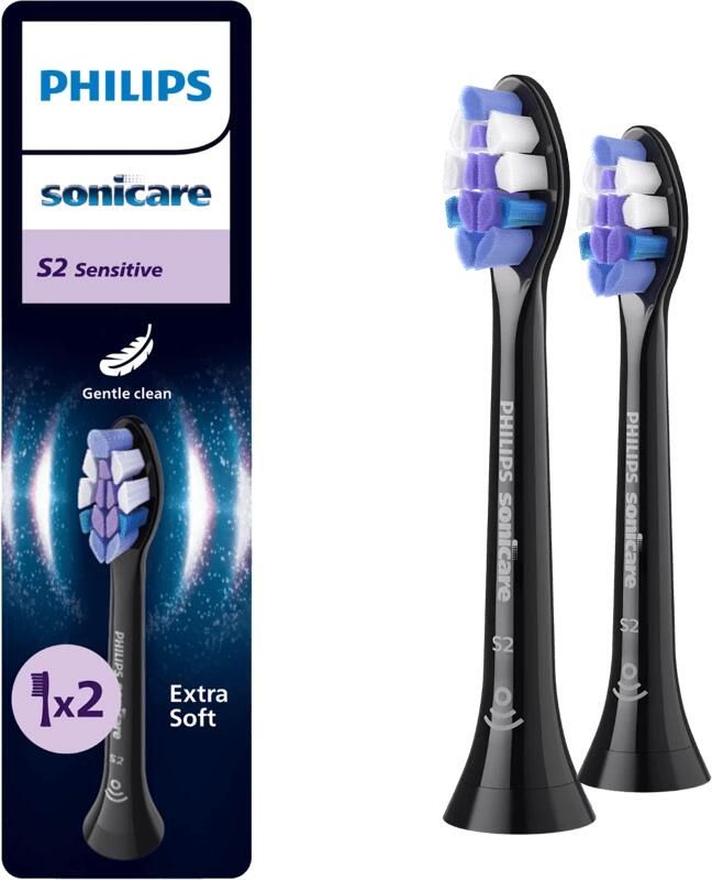 Philips Sonicare Optimal Sensitive HX6052 88 Zwart (2 stuks)
