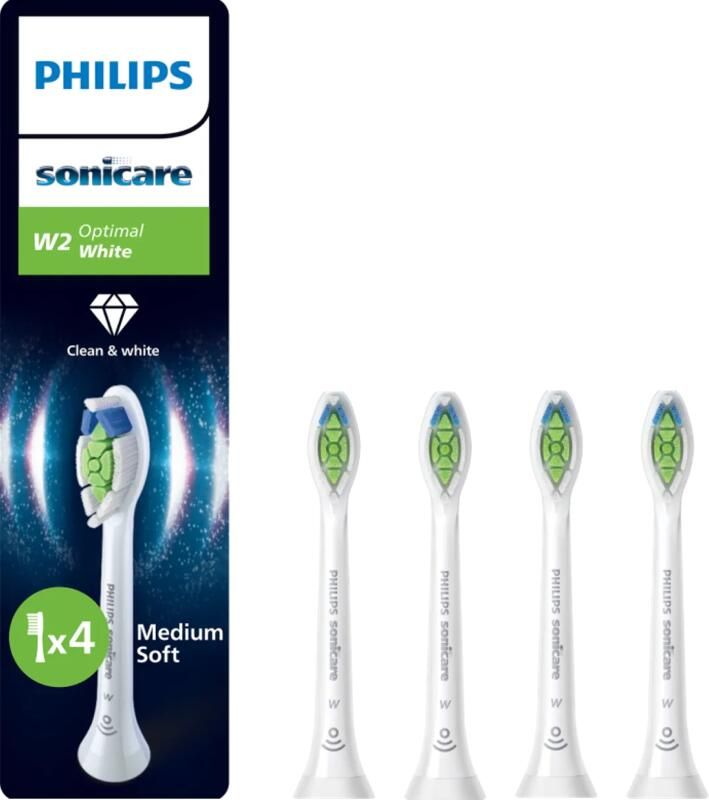 Philips Sonicare Optimal White – Opzetborstels voor Elektrische Tandenborstel – Wit – Verpakking van 4 HX6064 87