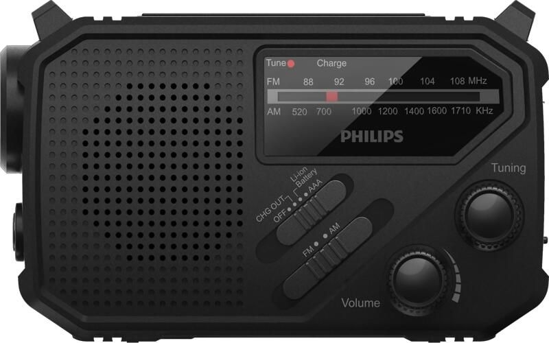 Philips TAR1609 Survival Draagbare Radio + zaklamp en SOS-alarm