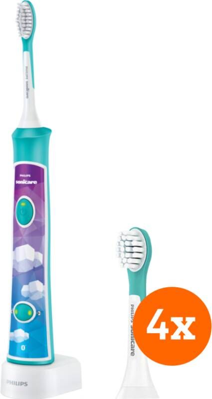 Philips Sonicare for Kids Connected HX6322 04 + opzetborstels vanaf 3 jaar (4 stuks)