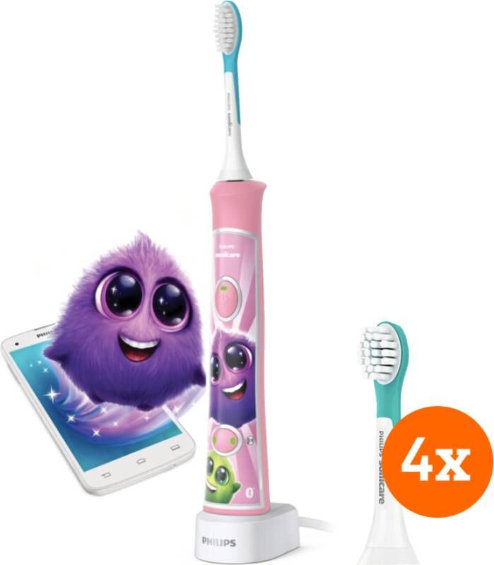 Philips Sonicare for Kids Connected HX6352 42 + Kids opzetborstels vanaf 3 jaar (4 stuks)