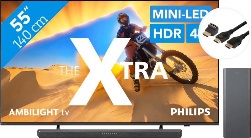 Philips The Xtra 55PML9009 QD Mini-led (2024) + TAB6309 + BlueBuilt HDMI kabel