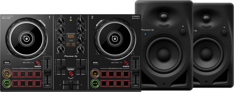 Pioneer DJ DDJ-200 + DJ DM-40D-BT Zwart