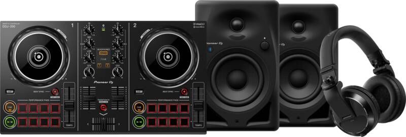 Pioneer DJ DDJ-200 + DJ HDJ-X7 Zwart + DJ DM-40D-BT Zwart