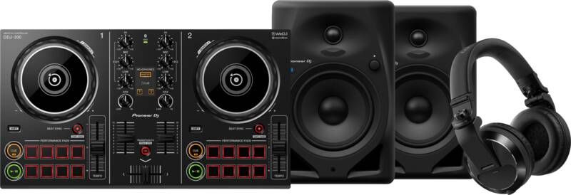 Pioneer DJ DDJ-200 + DJ HDJ-X7 Zwart + DJ DM-50D-BT