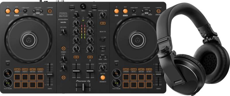 Pioneer DJ DDJ-FLX4 + DJ HDJ-X5 Zwart